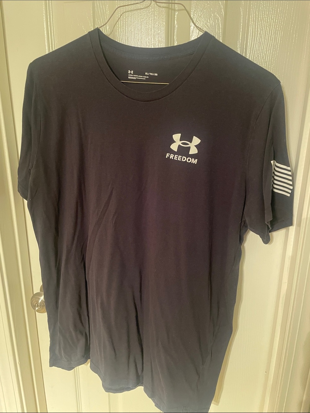Under Armour Black Freedom Logo Short Sleeve Crew Tee